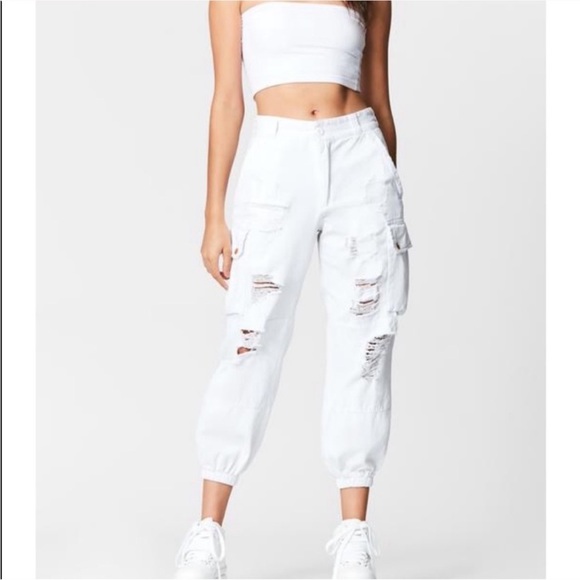 Carmar White‎ Denim Cargo Pants